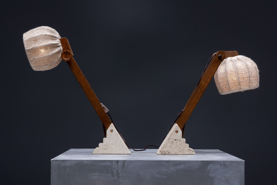 Image 1 of Mid Century Brutalistische tafellampen, Frankrijk, 1960