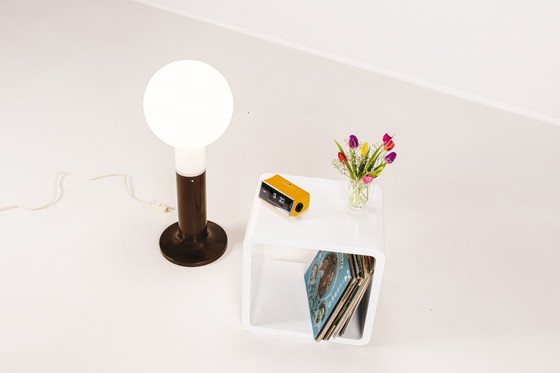 Image 1 of Stehlampe im Weltraumzeitalter aus Glas und Metall von Temde Leuchten, Schweiz, 1960er Jahre