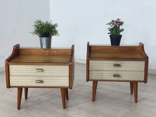 2x vintage bedside cabinets bedside table side table