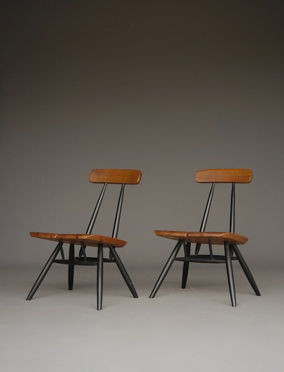 Image 1 of Sedie lounge Pirkka di Ilmari Tapiovaara per Laukaan Puu. Set di 2