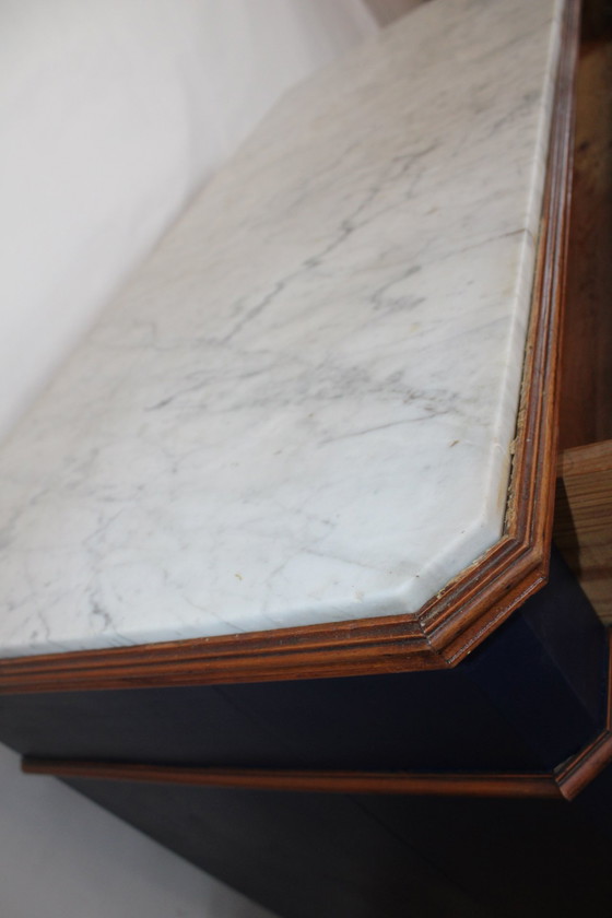 Image 1 of CASSETTIERA IN ROVERE CON PIANO IN MARMO GRIGIO XIX SECOLO FRANCIA