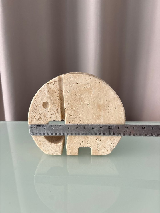 Fratelli Mannelli Travertine Elephant Sculpture / Letter Holder – Made in Italy – Vintage (photo 11 of 11)