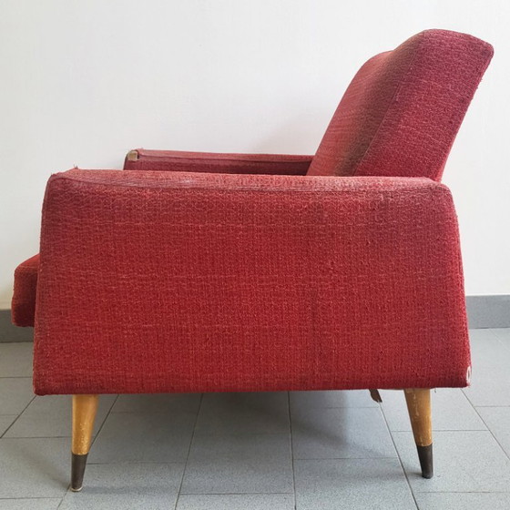 Image 1 of Vintage rockabilly fauteuil uit de jaren 50, te restaureren door DLG Steiner Arp Guariche.