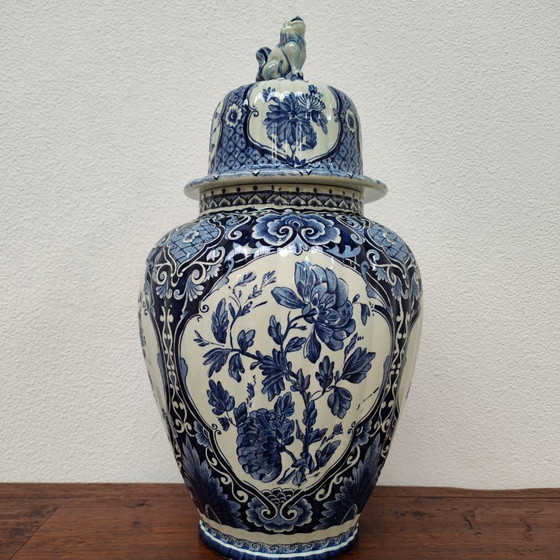 Image 1 of Antieke Vintage Vaas Dekselvaas Porselein Petrus Regout Maastricht Porselein  