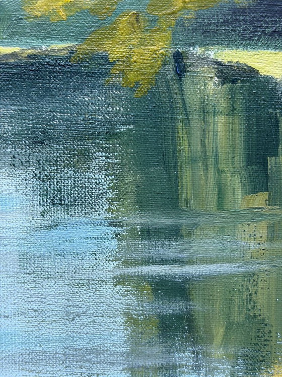 Image 1 of On My Way to School IV – Landscape with walking path | Acrylic on canvas