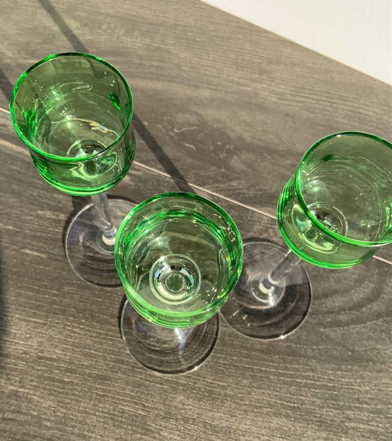 Image 1 of Juego de 3 copas de licor Art Nouveau - Bakalowits & Söhne - Meyr's Neffe - Viena c. 1902​