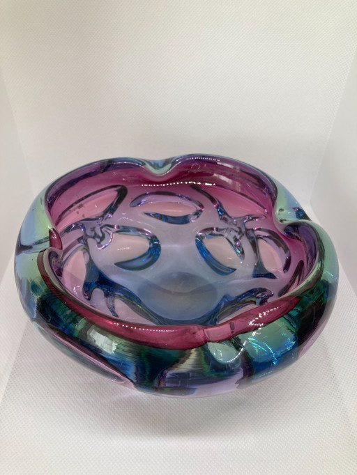 Trinket dish/shell-shaped ashtray in Murano glass, 1.4 kg, Italy, 1970