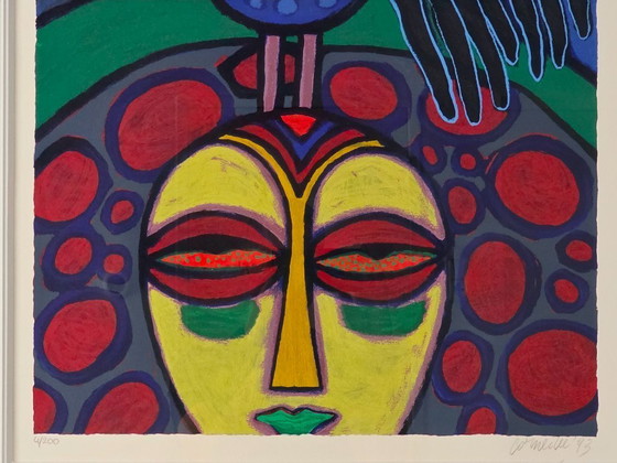 Image 1 of Corneille - African Mask - Signed - 1983