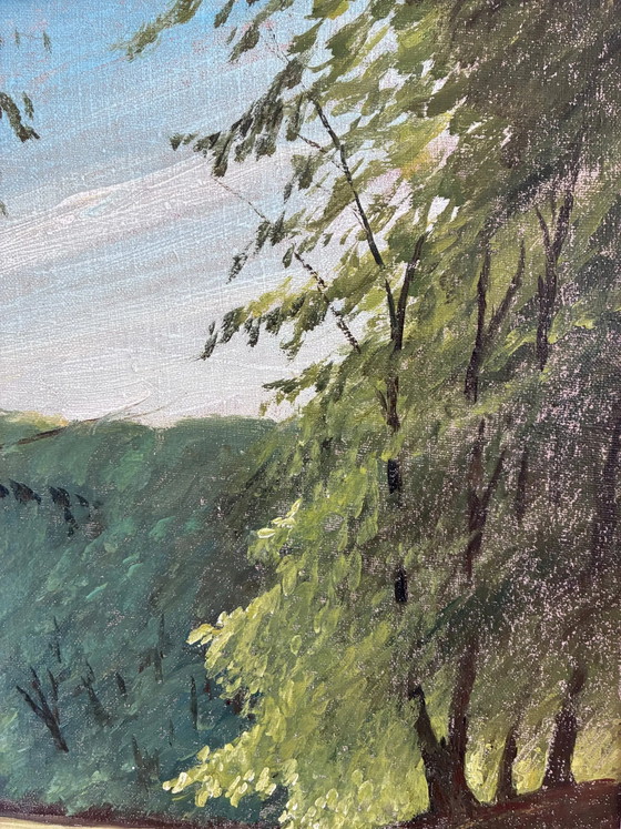 Vintage woodland lake oil painting, forest landscape – Paintings & Drawings, Canvas (photo 8 of 17)