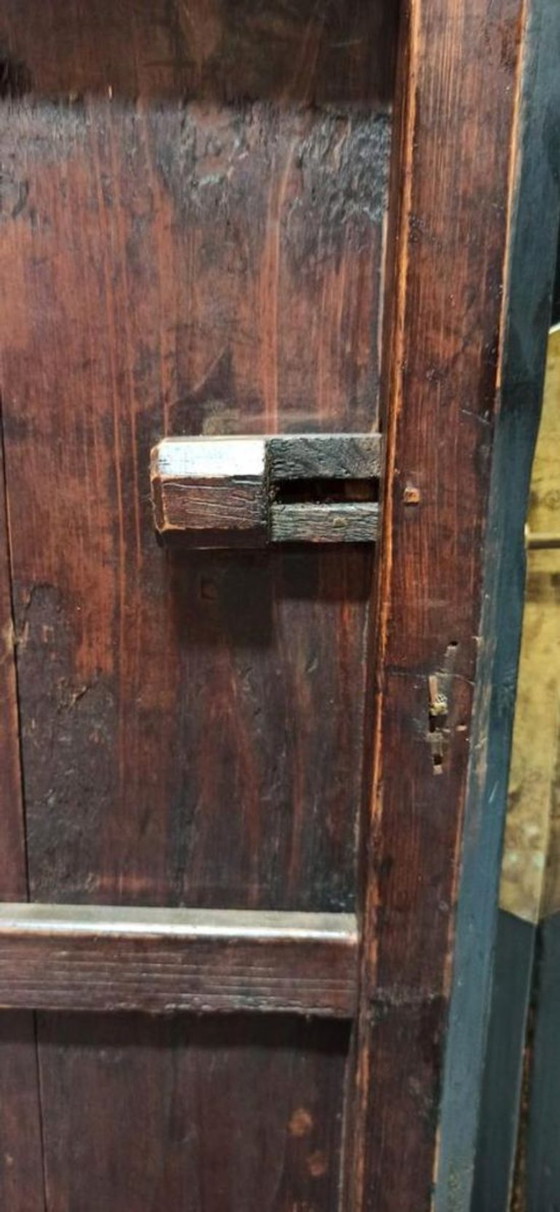 Image 1 of Vintage black lacquered and brass cabinet 