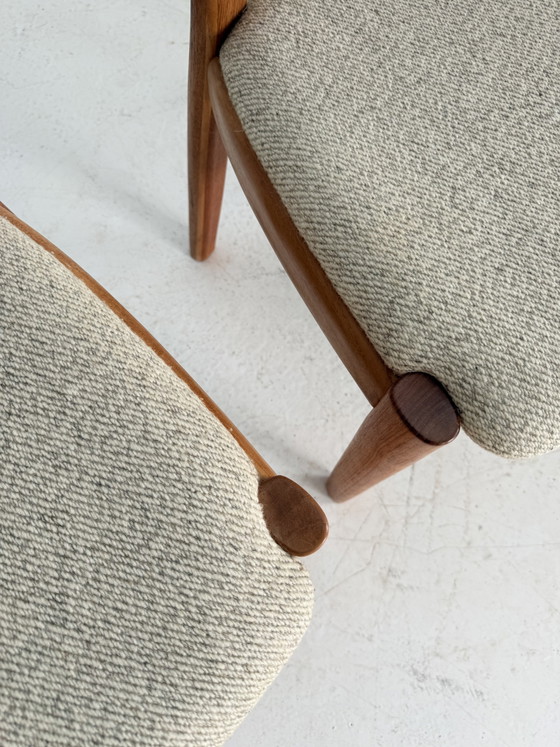 Set van 5 vintage ‘Morten chairs’, Koefoeds Hornslet ‘70 – Eetkamerstoelen, Wood, Wool (photo 5 of 9)