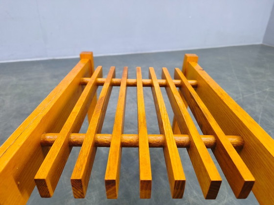 Image 1 of Set van 3 esdoornhouten plantenstandaards uit het midden van de 20e eeuw, Tsjechoslowakije, jaren 70.