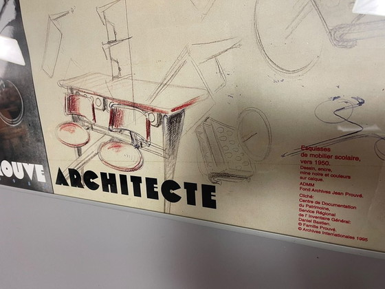 Jean Prouvé Architecte Raro Poster d'Arte Grande Formato, Archives Internationales, Incorniciato. Francia, (photo 11 of 14)