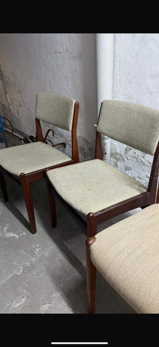 Image 1 of Ensemble de 5 chaises de salle à manger vintage restaurées Hans Olsen '60