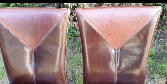 Image 1 of 6 mol en Geurts lederen eettkamer stoelen 