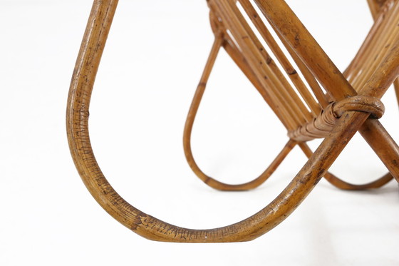 Image 1 of Portariviste in rattan vintage francese degli anni Cinquanta