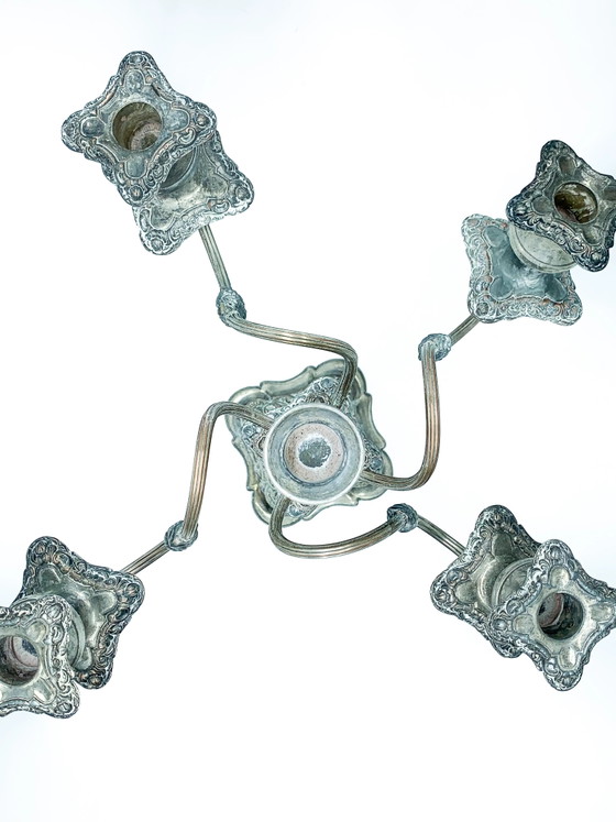 Pair of 1950s Metal Candelabras, Decorative Objects (photo 4 of 5)