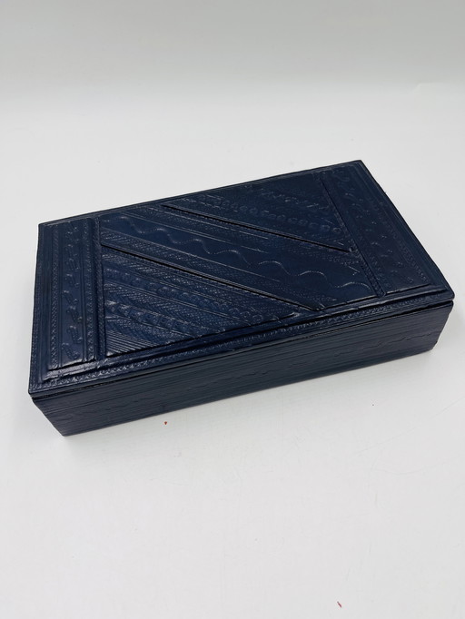 Wooden and leather box