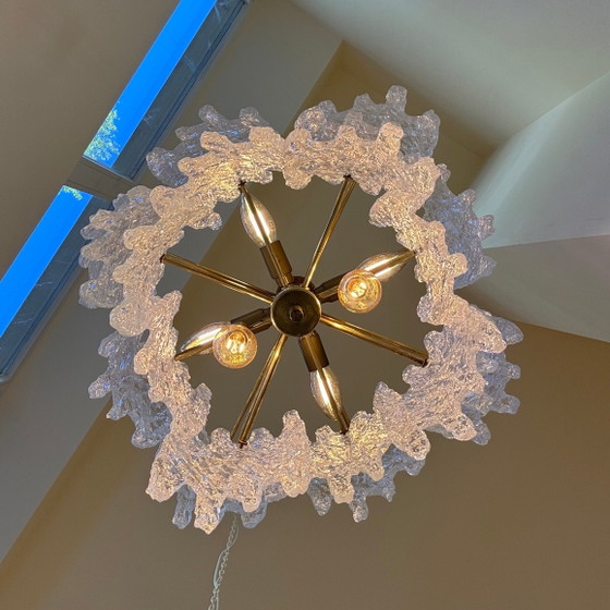 Image 1 of Murano ‘ice glass’ kroonluchter van Zeroquattro Milano