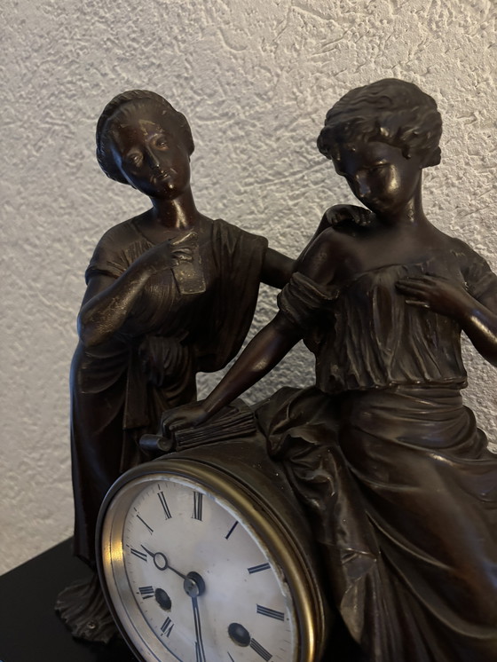 Image 1 of Antieke Franse pendule, een tafelklok