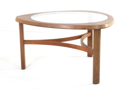 Image 1 of Table basse Nathan avec verre vintage 'Bicester'