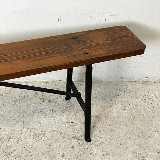Image 1 of Banc ancien bois et fer forgé