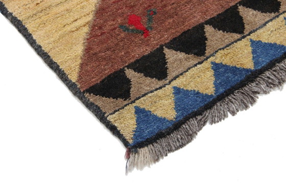 Image 1 of Tappeto orientale persiano Gabbeh Ghashghai originale, 201 cm x 110 cm, naturale antico