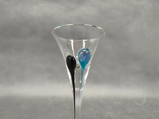 Image 1 of Boheemse Crystalex handgeblazen karaf met zes glazen, set uit de jaren 1990.