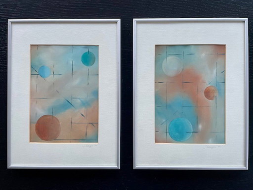 Duo abstracte schilderijen Terlingen (2000)