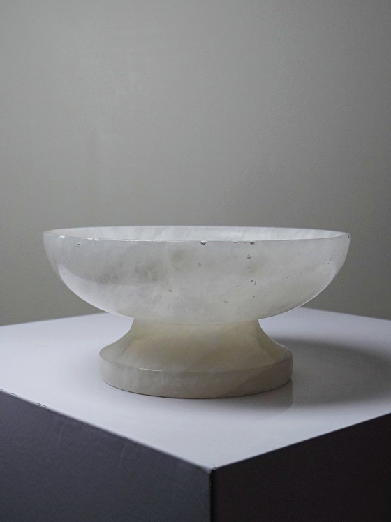 Image 1 of Vintage white alabaster bowl or trinket dish, Italy, 1960s-1970s