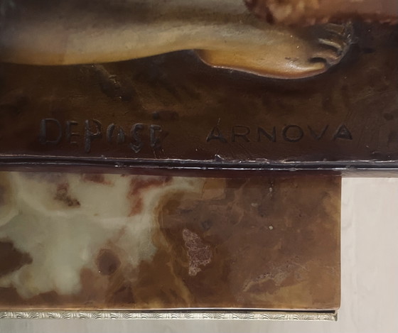 Kaminsims im Art-Deco-Stil, 1920–1930 – Arnova, Bildhauerei, Other (photo 8 of 8)