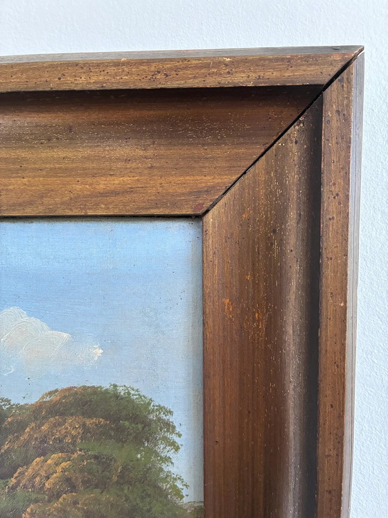 Image 1 of Peinture à l'huile originale d'époque, paysage signé, art champêtre, vers 1930