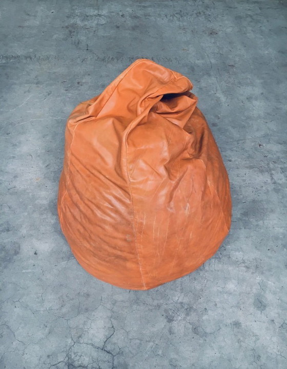 Image 1 of Pouf in pelle patchwork dal design vintage, Italia anni '70