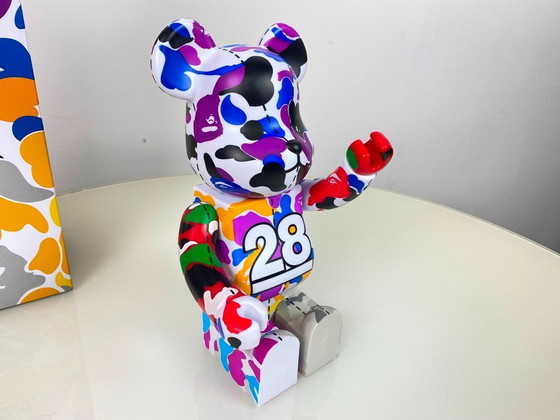 Image 1 of Bearbrick BAPE A BATHING APE 28. Jubiläum 02 CAMO #2 400% MEDICOM Toys