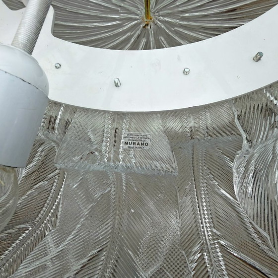 Image 1 of Plafoniera a grande forma di foglia in vetro di Murano italiano.