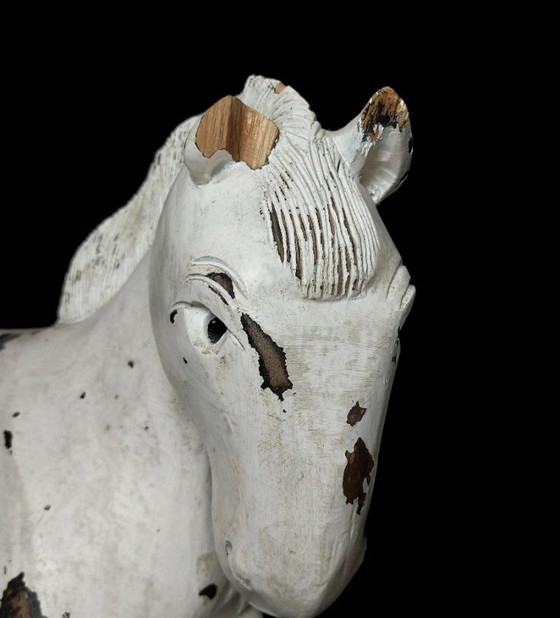 Image 1 of Cavallo in legno intagliato – Arte popolare – Francia/Svizzera, circa 1880