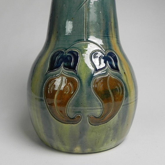 Image 1 of Flemish Art Deco vase with floral motifs, 1920s