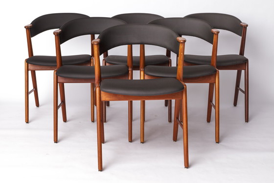Image 1 of Ensemble de 6 chaises de salle à manger danoises en teck par Korup Stolefabrik - 1960s Mid-Century Modern Design