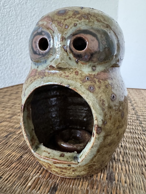 Image 1 of Portavelas de cerámica con forma de búho de Guy Baudat
