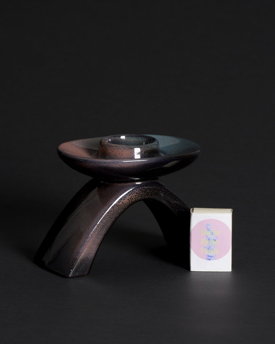 Image 1 of Original Candleholder No. 7345 by Karlsruher Majolika – Mid-Century Modern Ceramic