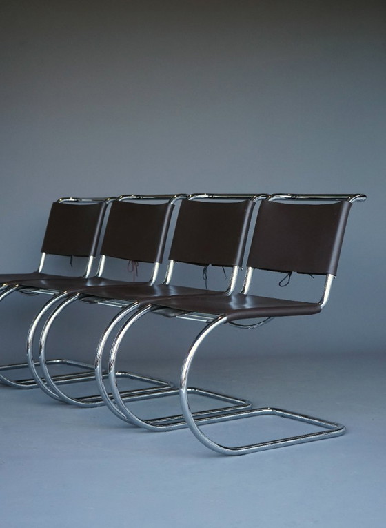 Image 1 of x4 Freischwinger MR 10 im Stil von Ludwig Mies van der Rohe, 1990er Jahre