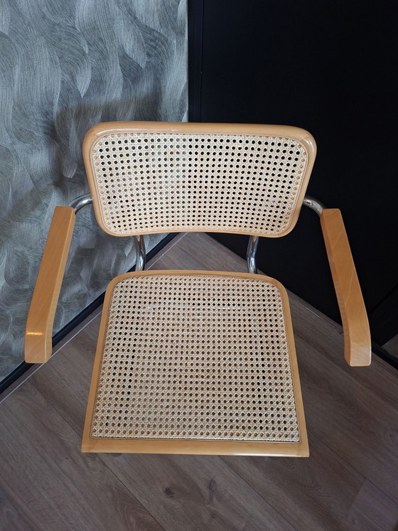 2 Sedie Cesca (B32 & B64) - Marcel Breuer, Made in Italy, Sedie da pranzo, Legno, Cromo, Beige (foto 8 di 11)