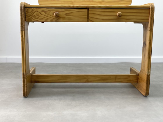 Image 1 of Brutalist Pine Dressing Table Sculptural Design 1970s