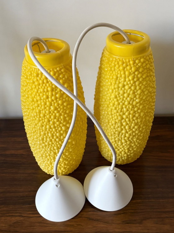 Lampade a sospensione vintage retrò anni '50/'60 - design a bolle giallo – Plastica (photo 4 of 9)