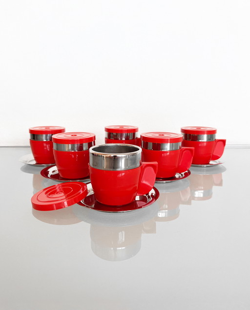 Ensemble de six tasses à espresso italiennes d'époque