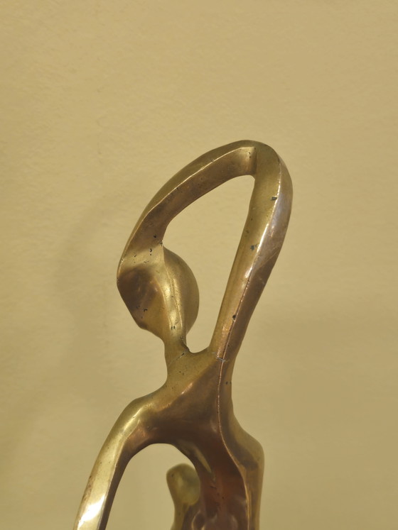 Sculpture Abstraite en Laiton Mère Femme et Enfant Vintage – Objets déco, Brass (photo 3 of 8)