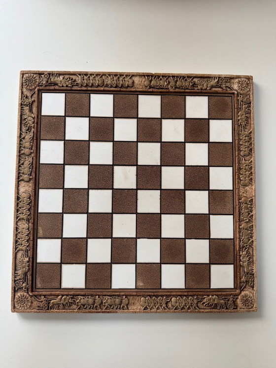 Image 1 of Jeu d'échecs en pierre naturelle, pièces grecques de haute qualité.