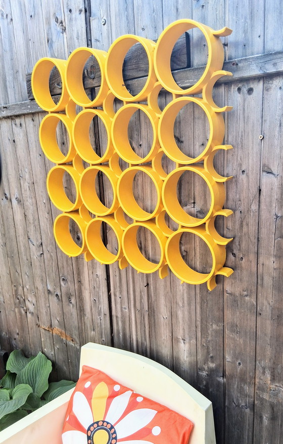 Image 1 of Décoration murale panneau mural panneau mural space age 70s yellow