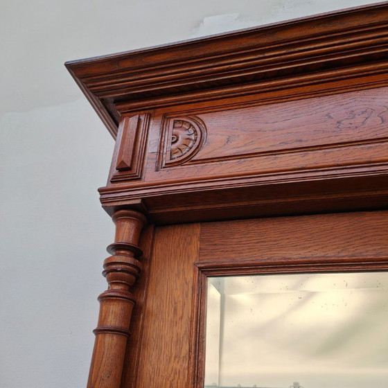 Image 1 of Antieke kledingkast garderobekast spiegelkast demontabel