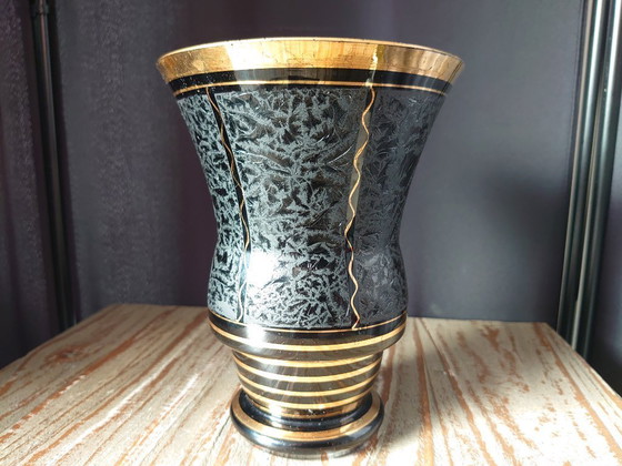 Image 1 of Art Deco hyalite vase De Rupel Boom glass factory
